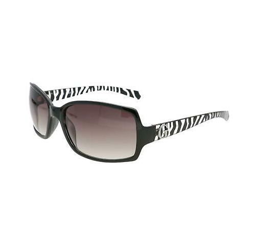 Guess 7012 BLK 35A/C39 Women's Black Zebra Frame Grey Lens Sunglasses