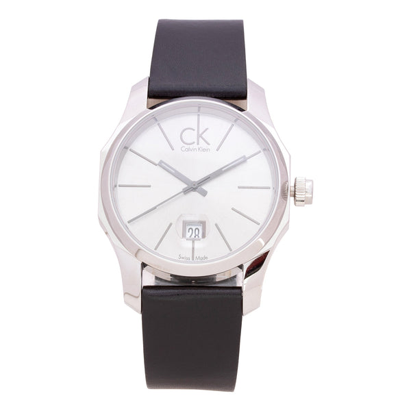 Calvin Klein Biz K7741141 Men's 42mm Silver Leather Watch