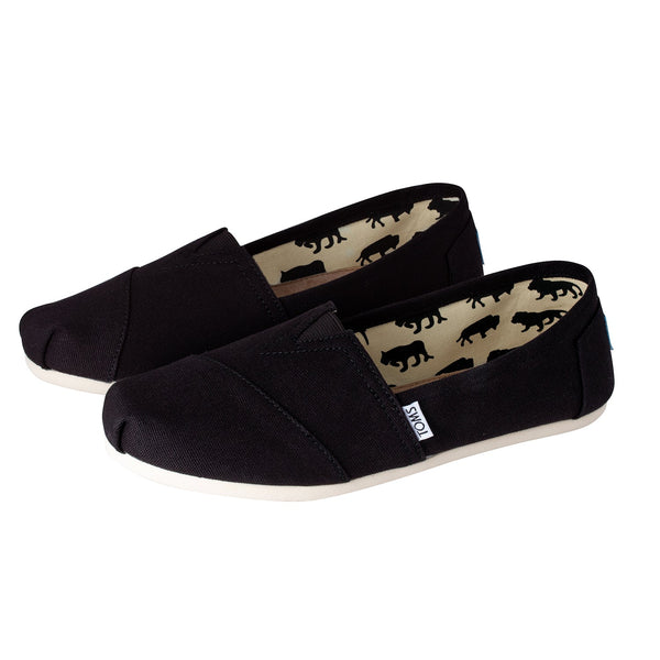 TOMS Black Canvas Classics 001001B07-BLK Women's Comfort Slip On Shoes