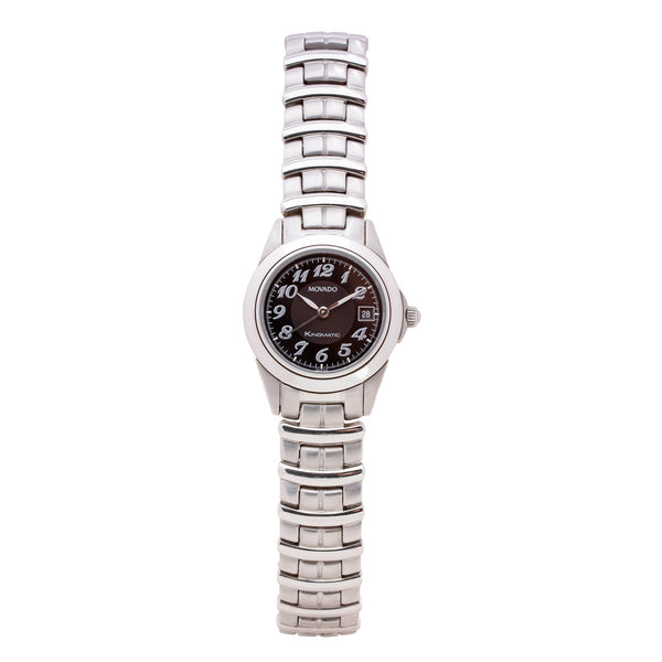 Movado 0604240 Kingmatic 604240 Women's Stainless Steel Black Dial Quartz Watch