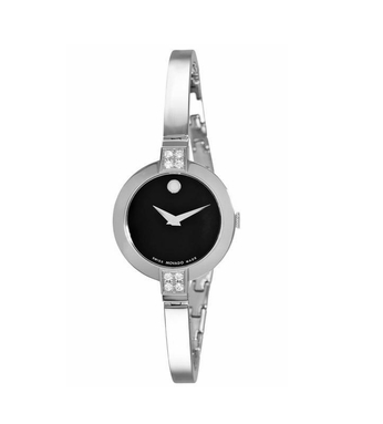 Movado Bela 0605855 Women's 24mm Silver Crystal Black Watch