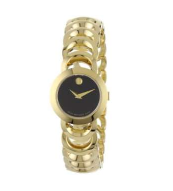 Movado Rondiro 0606253 Women's 22mm Black Dial Gold Watch