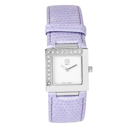 ESQ 07100786 Women's 32mm Purple Elegant Leather Stainless Steel Quartz Watch