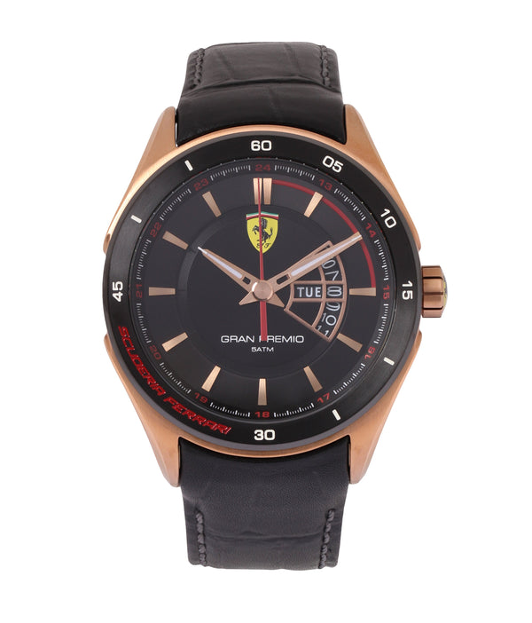 Ferrari 0830185 Grand Prix Men's 45mm Rose Gold Stainless Steel Strap Watch