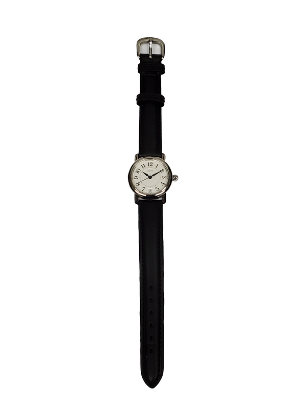 Coach 14500084 Women's 25mm Black Leather Silver Stainless Steel Quartz Watch