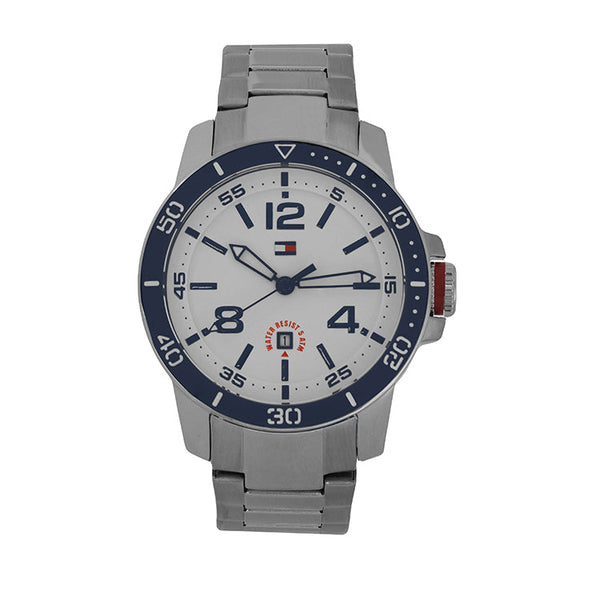 Tommy Hilfiger 1790846 Men's 44mm White Dial Silver Stainless Steel Watch