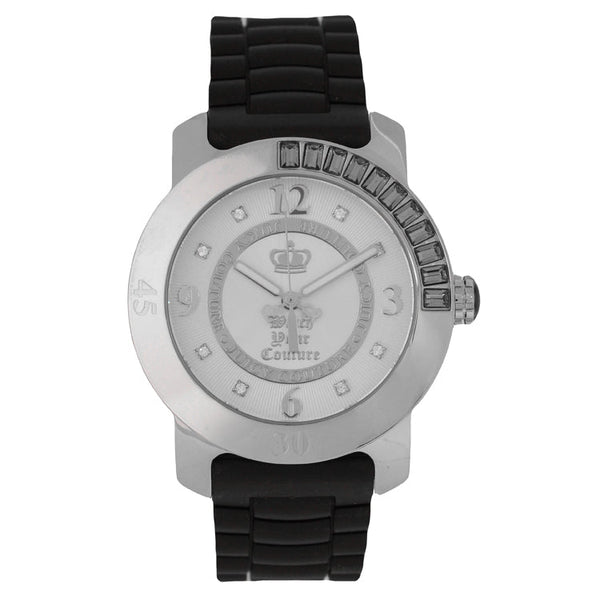 Juicy Couture 1900546 Women's 38mm Crystal Black Silicone Strap Quartz Watch