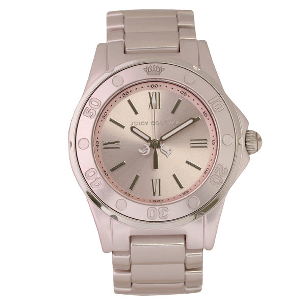 Juicy Couture Women's 41mm Pale Pink Stainless Steel Quartz Watch