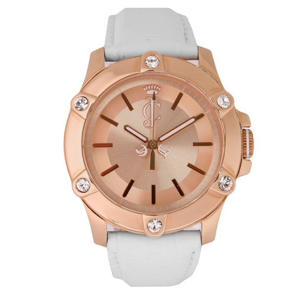 Juicy Couture 1900939 Surfside Women's 45mm White Leather Rose Gold Quartz Watch