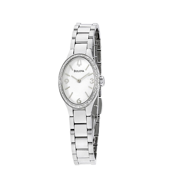 Bulova 96R191 Women's 21mm Silver Stainless Steel White Dial Diamond Watch