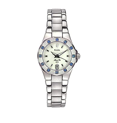 Bulova 96R23 Women's 24mm Mother of Pearl Sapphire Quartz Bracelet Watch
