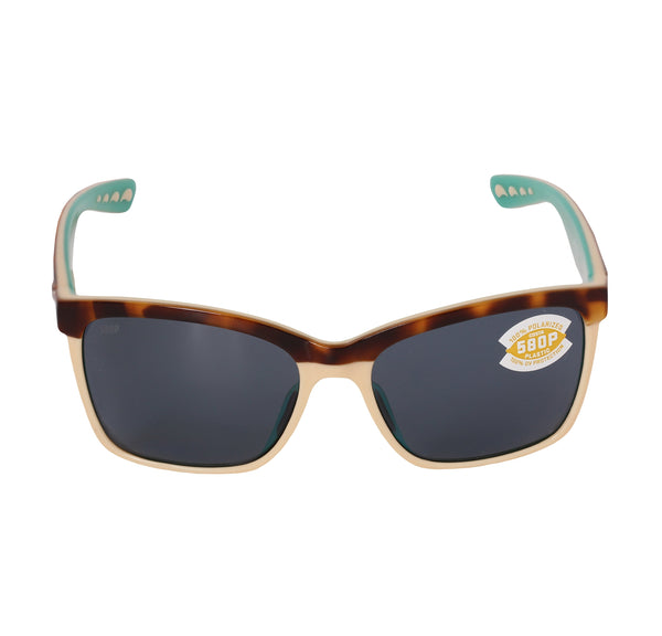 Costa Del Mar Anaa ANA 105 OGP Women's Gray Lens Tortoise Green Frame Sunglasses