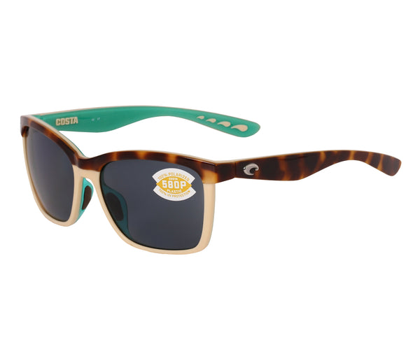 Costa Del Mar Anaa ANA 105 OGP Women's Gray Lens Tortoise Green Frame Sunglasses