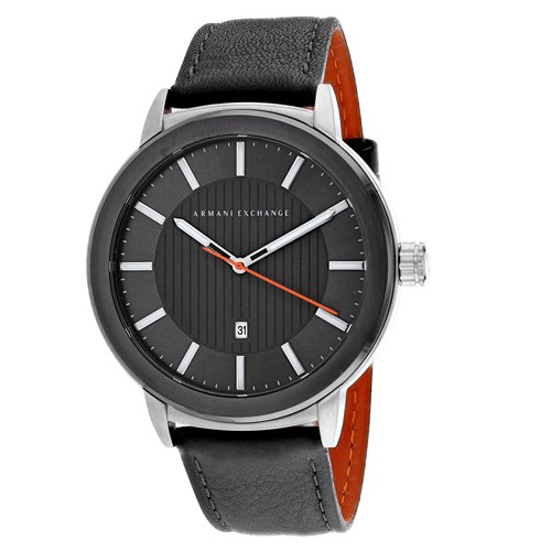 Armani Exchange AX1462 Men's 46mm Grey Dial Leather Watch