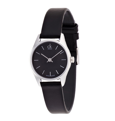 Calvin Klein K4D231C1 Women's 23mm Black Leather Strap Quartz Watch