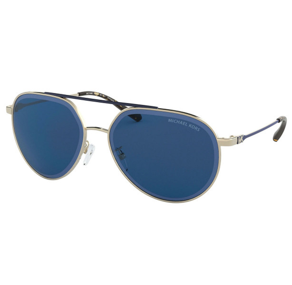 Michael Kors Antigua MK1041-101480-60 Shiny Pale Gold Solid Ink Lens Sunglasses
