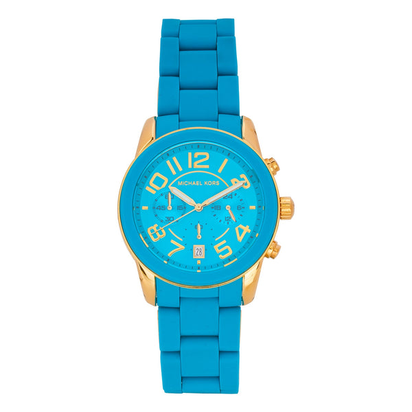 Michael Kors MK5891 Mercer Women's 41mm Chronograph Blue Silicone Quartz Watch