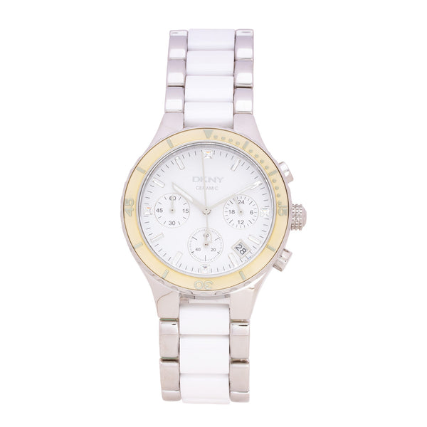 DKNY NY8502 Women's 38mm White Ceramic Stainless Steel Quartz Watch