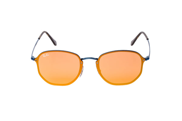 Ray Ban Blaze Hexagonal RB3579N-90387J-58 Blue Dark Orange Mirrored Sunglasses