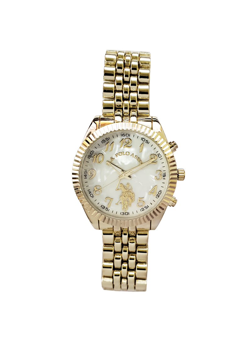 US Polo Assn. USC40097 Women's 33mm Mother of Pearl Gold-Toned Watch