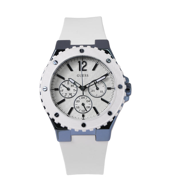 Guess W0149L6 Overdrive Women's 39mm White Silicone Stainless Steel Quartz Watch