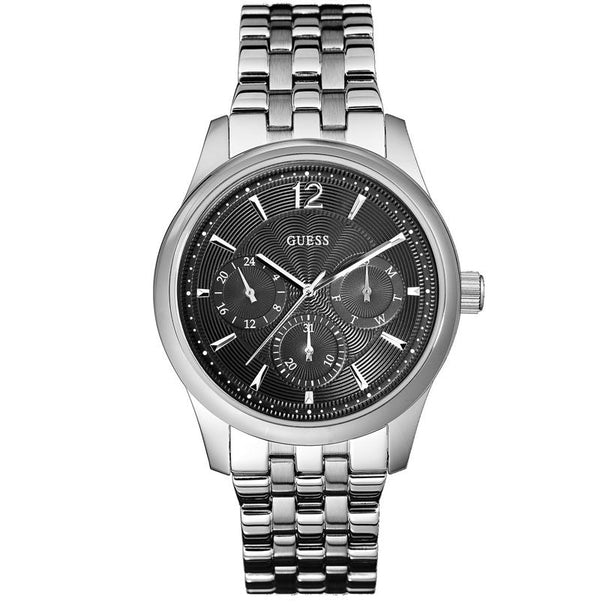 Guess W0474G1 Asset Men's 43mm Stainless Steel Black Dial Quartz Watch