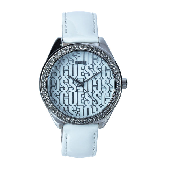 Guess W0560L1 Trance Women's 37mm Studded White Leather Quartz Watch